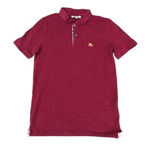VINTAGE Burberry Shirt Polo Button Up XL Red